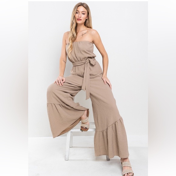 38 Off Shoulder Wide Leg Jumpsuit - Picture 2 of 4